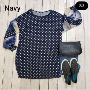 Long sleeve top with balloon sleeves